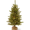 Discount 4 ft. Pre-Lit Kensington Fir Tree in a Burlap Sack with Clear Lights Full|Pre-Lit