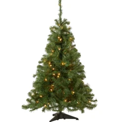 Clearance 4 ft. Pre-Lit Kincaid Spruce Tree with Clear Lights Full|Pre-Lit