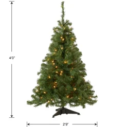 Clearance 4 ft. Pre-Lit Kincaid Spruce Tree with Clear Lights Full|Pre-Lit