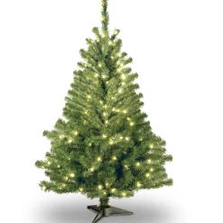 Clearance 4 ft. Pre-Lit Kincaid Spruce Tree with Clear Lights Full|Pre-Lit