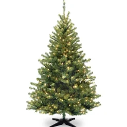 Clearance 6 ft. Pre-Lit Kincaid Spruce Tree with Clear Lights Full|Pre-Lit