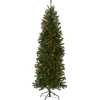 6.5 ft. Pre-Lit Kingswood Fir Pencil Tree with Multicolor Lights Pencil Slim|Pre-Lit