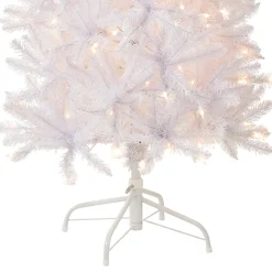7 ft. Pre-Lit Kingswood Fir White Pencil Tree with Clear Lights Pencil Slim|Pre-Lit