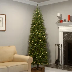 Online 7.5 ft. Pre-Lit Kingswood Fir Tree with PowerConnect Light Parade LED Lights Slim|Pre-Lit