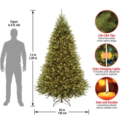 Best 7.5 ft. Pre-Lit Kingswood Fir Tree with PowerConnect Dual Color LED Lights Medium|Pre-Lit