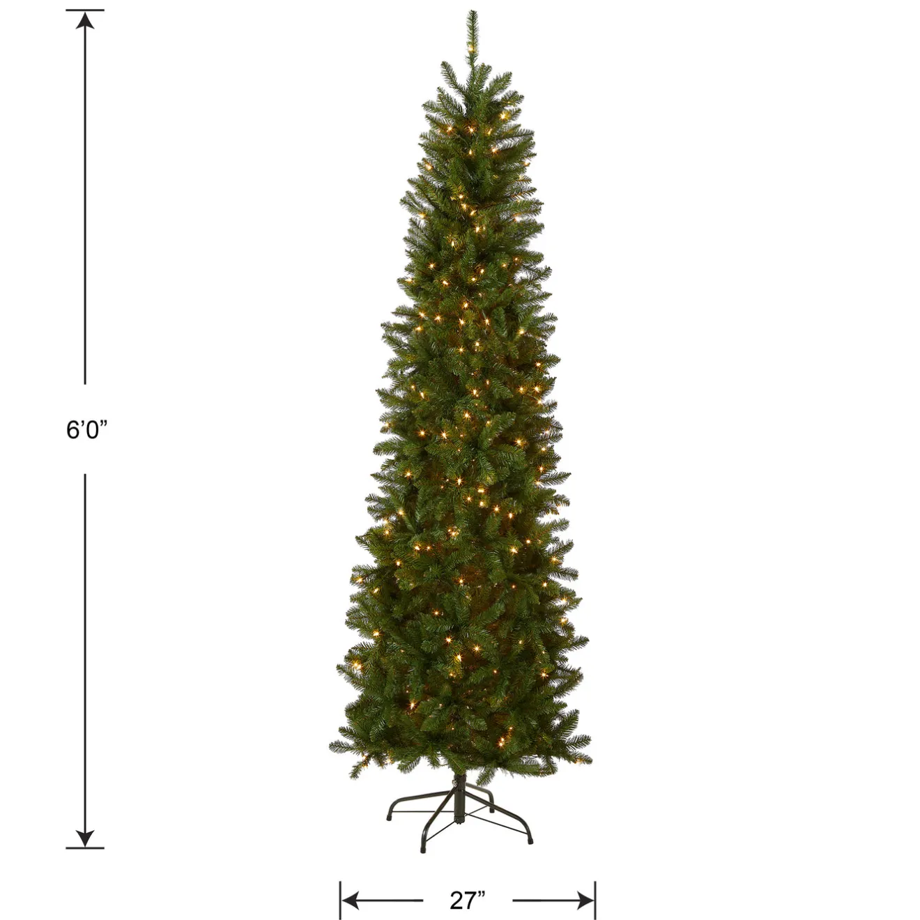New 6 ft. Pre-Lit Kingswood Fir Pencil Tree with Clear Lights Pencil Slim|Pre-Lit