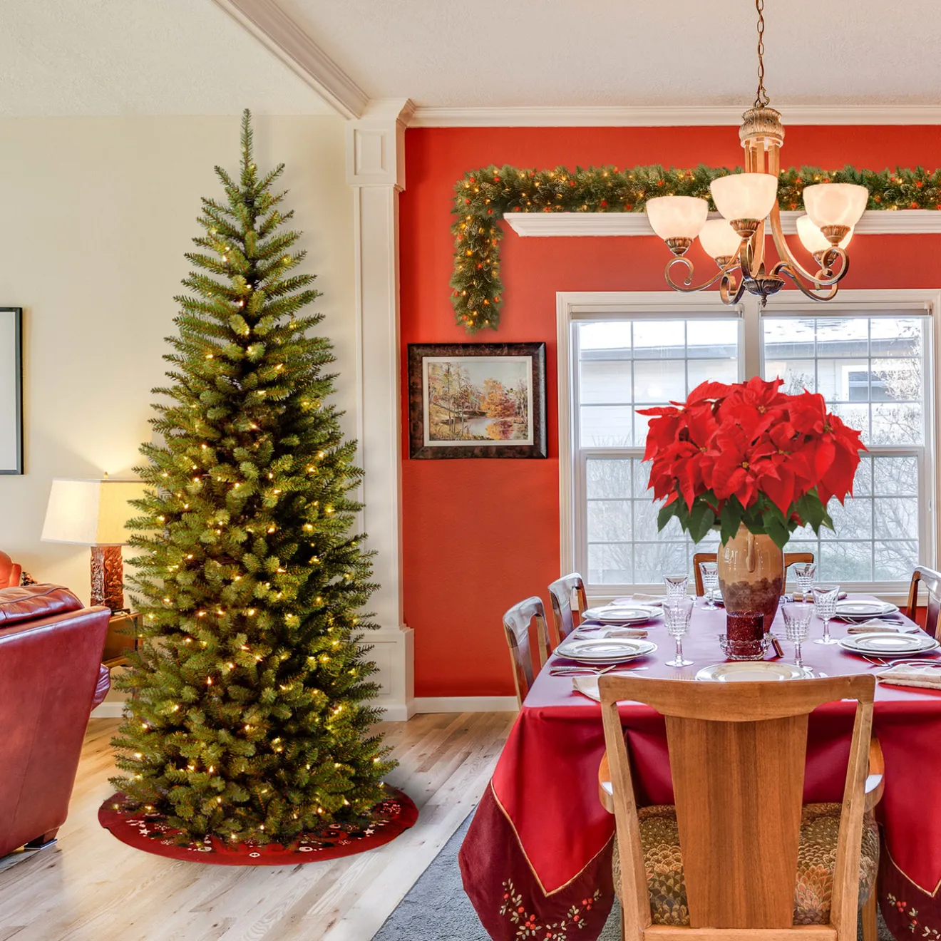 New 6 ft. Pre-Lit Kingswood Fir Pencil Tree with Clear Lights Pencil Slim|Pre-Lit