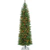 Best 7 ft. Pre-Lit Kingswood Fir Pencil Tree with Multicolor Lights Pencil Slim|Pre-Lit