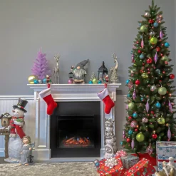 Best 7 ft. Pre-Lit Kingswood Fir Pencil Tree with Multicolor Lights Pencil Slim|Pre-Lit