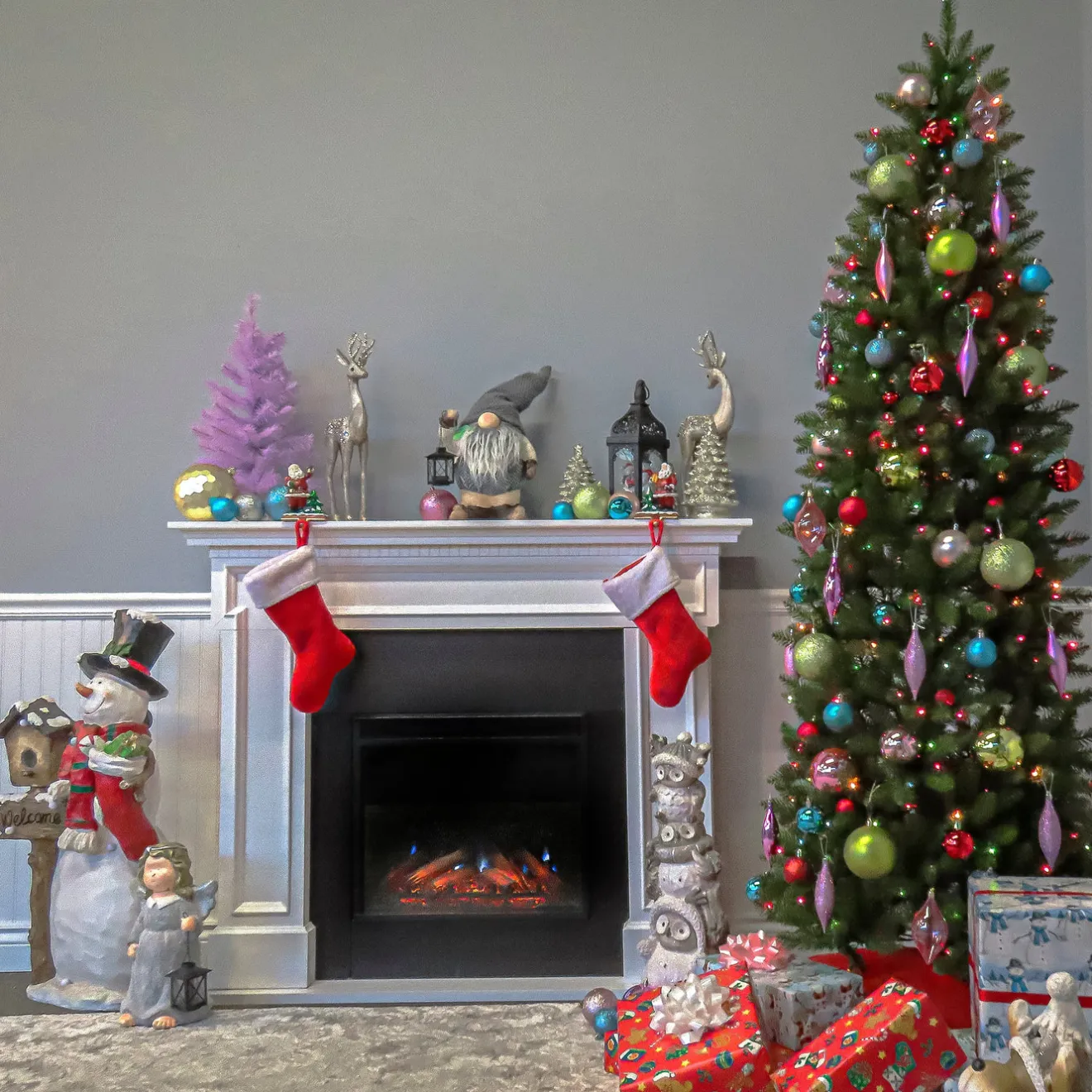 Best 7 ft. Pre-Lit Kingswood Fir Pencil Tree with Multicolor Lights Pencil Slim|Pre-Lit