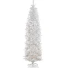 New 9 ft. Pre-Lit Kingswood Fir White Pencil Tree with Clear Lights Pencil Slim|Pre-Lit