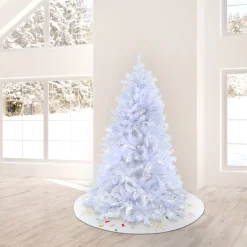 Hot 9 ft. Pre-Lit Millville White Tree with PowerConnect Warm White LED Lights Full|Pre-Lit