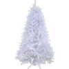 New 6.5 ft. Pre-Lit Millville White Tree with PowerConnect Warm White LED Lights Full|Pre-Lit