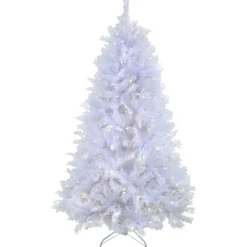 New 6.5 ft. Pre-Lit Millville White Tree with PowerConnect Warm White LED Lights Full|Pre-Lit