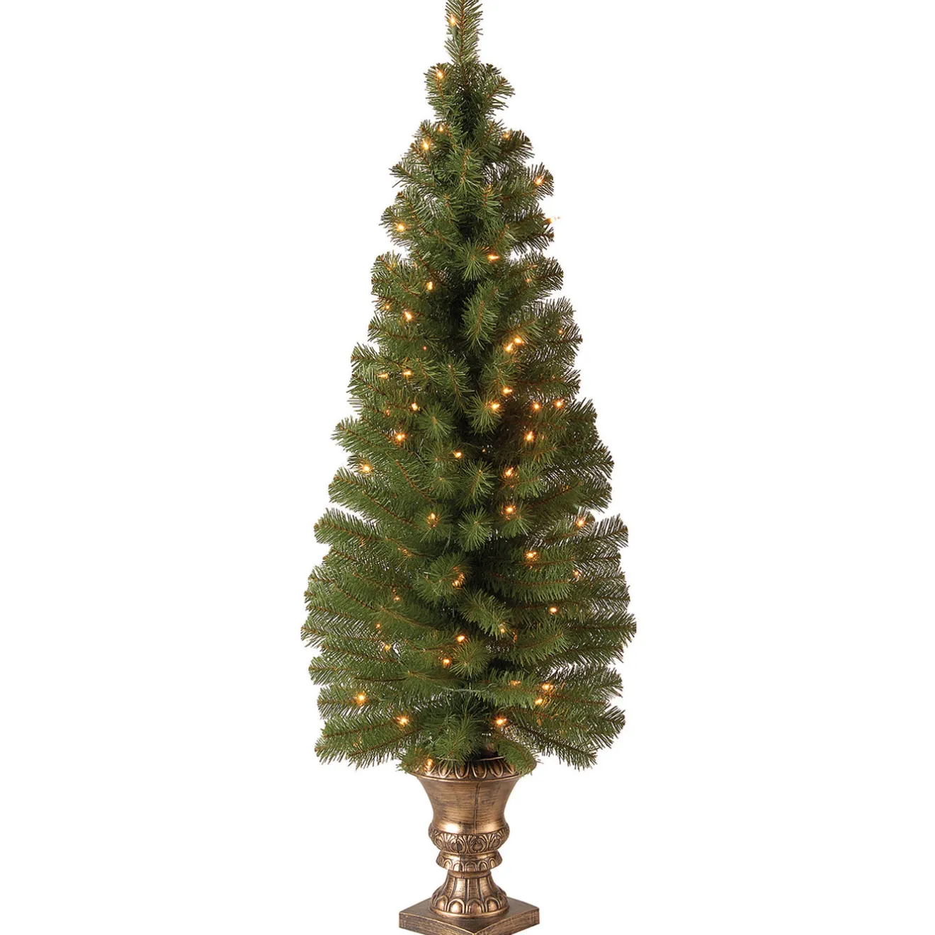 Discount 4 ft. Pre-Lit Montclair Spruce Tree with Clear Lights Entrance|Pre-Lit