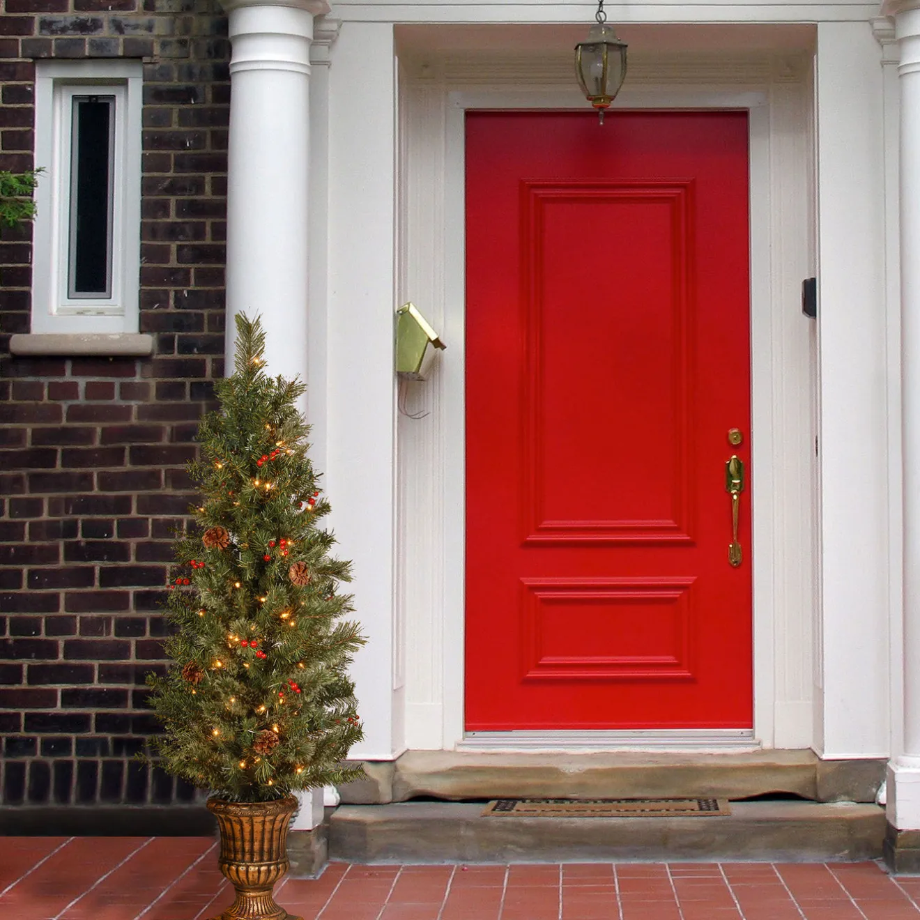 Discount 4 ft. Pre-Lit Montclair Spruce Tree with Clear Lights Entrance|Pre-Lit
