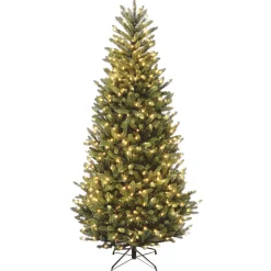 Sale 7.5 ft. Pre-Lit Natural Fraser Fir Slim Tree with Clear Lights Slim|Pre-Lit