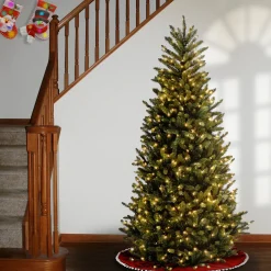 6.5 ft. Pre-Lit Natural Fraser Fir Slim Tree with Clear Lights Slim|Pre-Lit