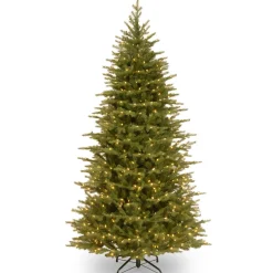 Online 7.5 ft. Pre-Lit Nordic Spruce Slim Tree with Dual Color LED Lights Slim|Pre-Lit