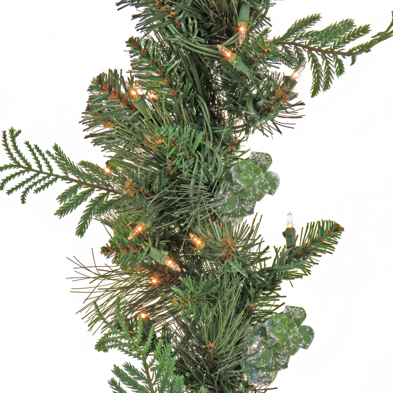 Discount 9 ft. Pre-Lit North Conway Garland with Clear Lights Pre-Lit Christmas Garlands|7-10 Feet Christmas Garlands
