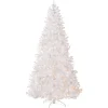 Outlet 9 ft. Pre-Lit North Valley Spruce White Tree with Clear Lights Full|Pre-Lit