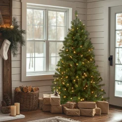 New 5 ft. Pre-Lit North Valley Spruce Tree with Clear Lights Full|Pre-Lit