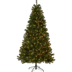 Outlet 6.5 ft. Pre-Lit North Valley Spruce Tree with Clear Lights Full|Pre-Lit
