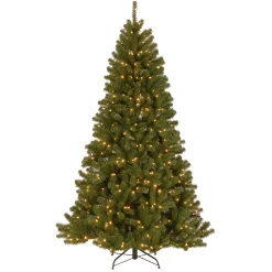 Clearance 7.5 ft. Pre-Lit North Valley Spruce Tree with Clear Lights Full|Pre-Lit