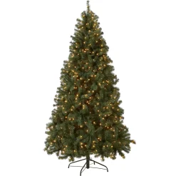 New 6.5 ft. Pre-Lit North Valley Spruce Blue Tree with Clear Lights Full|Pre-Lit