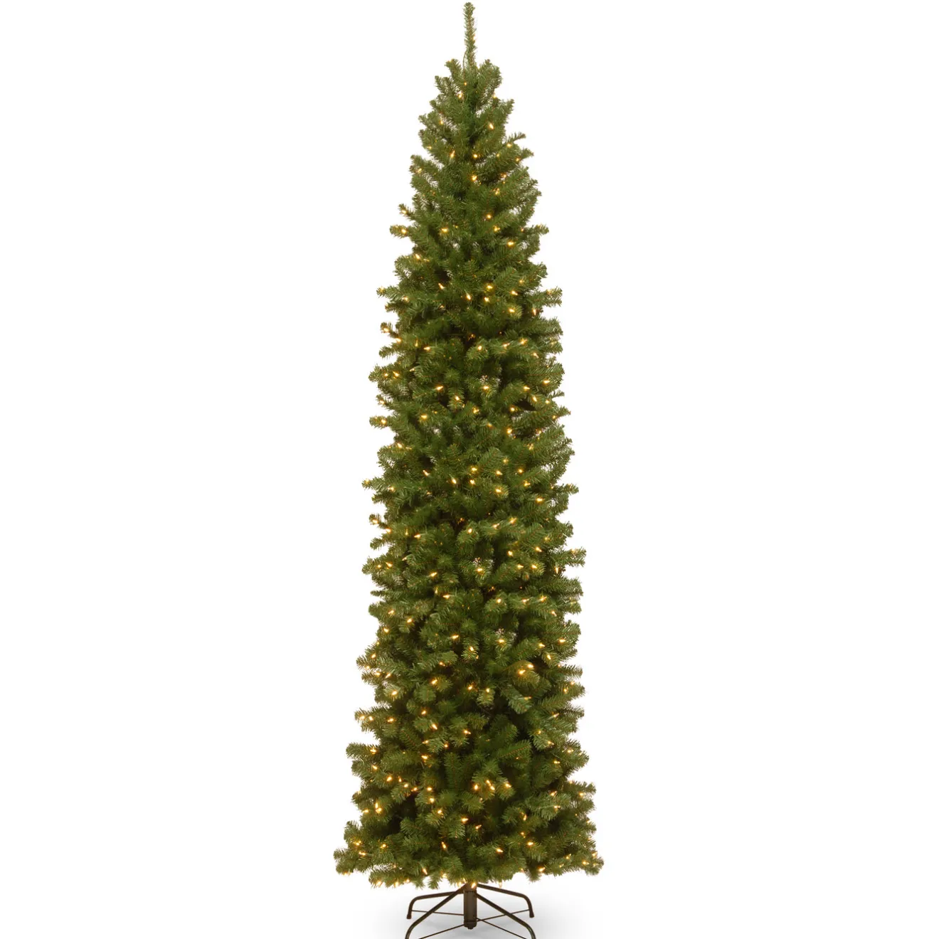 Best 9 ft. Pre-Lit North Valley Spruce Pencil Slim Tree with Clear Lights Pencil Slim|9 To 9.5 Feet