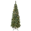 Best 6 ft. Pre-Lit Oakley Hills Snow Slim Tree with LED Lights Slim|Pre-Lit
