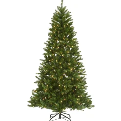 Outlet 9 ft. Pre-Lit Peyton Spruce Tree with Clear Lights Pre-Lit|Full