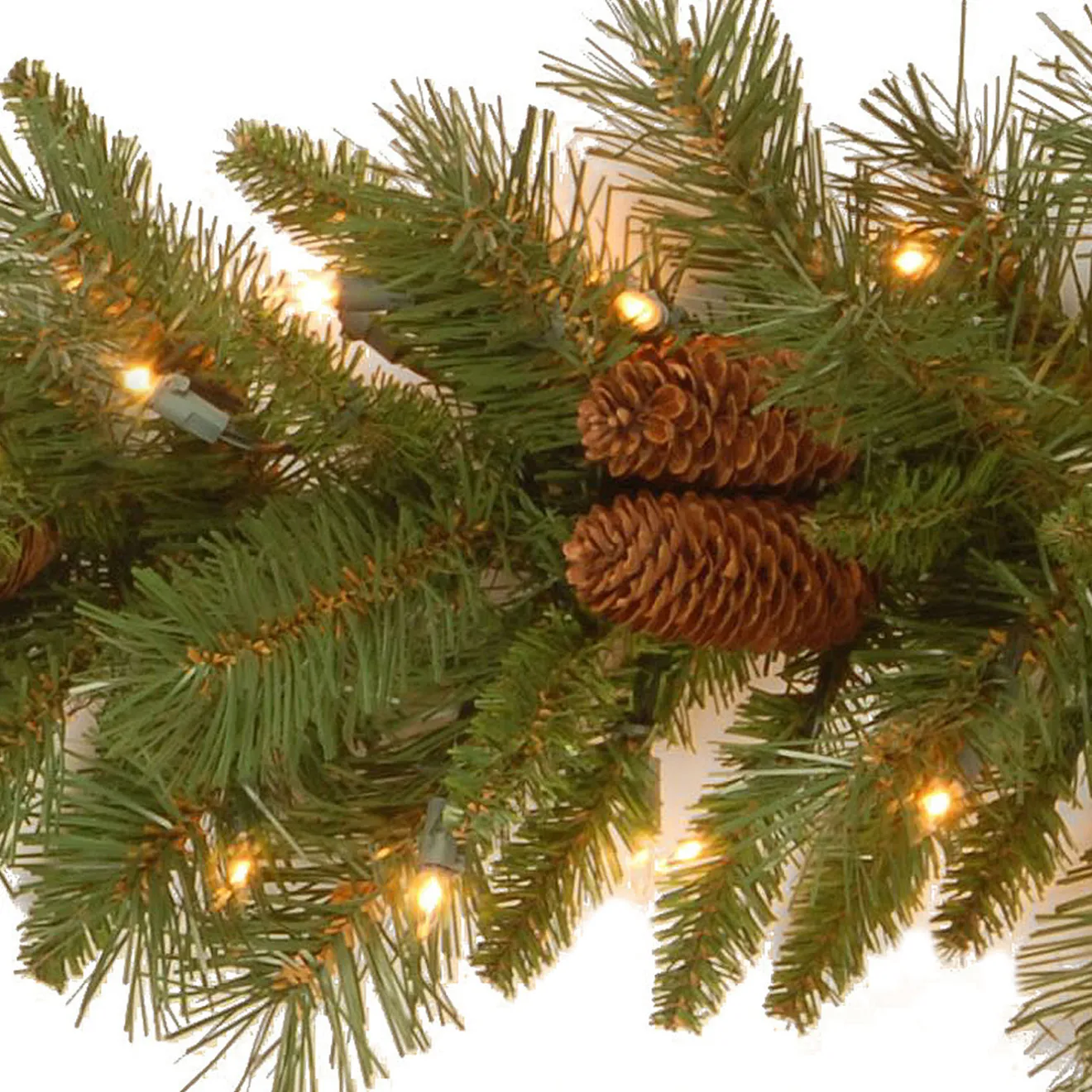 Clearance 9 ft. Pre-Lit Pine Cone Garland with Clear Lights Pre-Lit Christmas Garlands|7-10 Feet Christmas Garlands