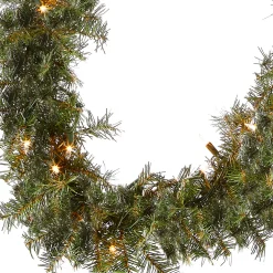 Discount 9 ft. Pre-Lit Plug-In Norwood Fir Garland with Clear Lights - 10 in Diameter Pre-Lit Christmas Garlands|7-10 Feet Christmas Garlands