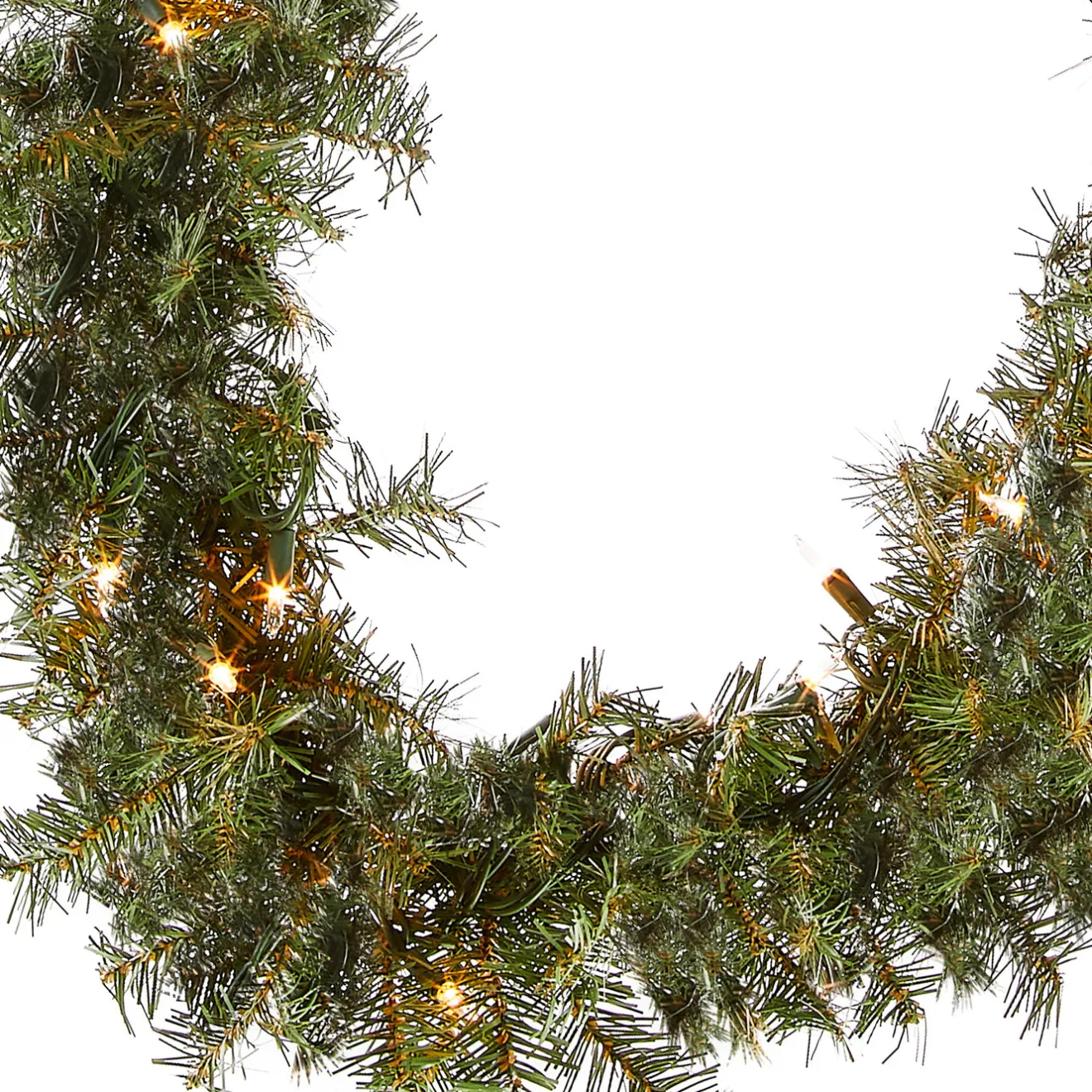 Discount 9 ft. Pre-Lit Plug-In Norwood Fir Garland with Clear Lights - 10 in Diameter Pre-Lit Christmas Garlands|7-10 Feet Christmas Garlands