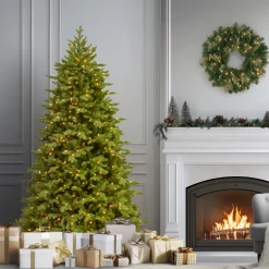 Clearance 6.5 ft. Pre-Lit Princeton Fraser Fir Tree with PowerConnect Dual Color LED Lights Full|Pre-Lit