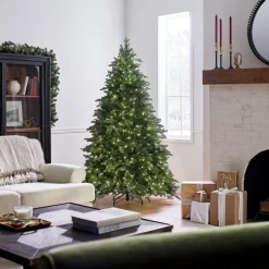 Clearance 6.5 ft. Pre-Lit Princeton Fraser Fir Tree with PowerConnect Dual Color LED Lights Full|Pre-Lit