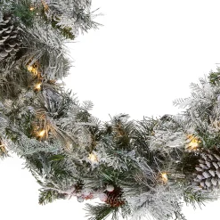 9 ft. Pre-Lit Snowy Bedford Pine Garland with LED Lights Pre-Lit Christmas Garlands|7-10 Feet Christmas Garlands