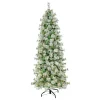 7.5 ft. Pre-Lit Snowy Bottle Brush Slim Tree with Clear Lights Slim|7 To 7.5 Feet