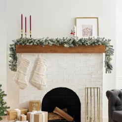 Hot 9 ft. Pre-Lit Snowy Camden Garland with Clear Lights Pre-Lit Christmas Garlands|7-10 Feet Christmas Garlands