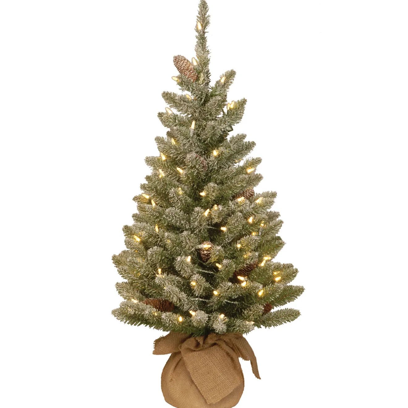 Best 3 ft. Pre-Lit Snowy Concolor Fir Tree with LED Lights Tabletop|Full
