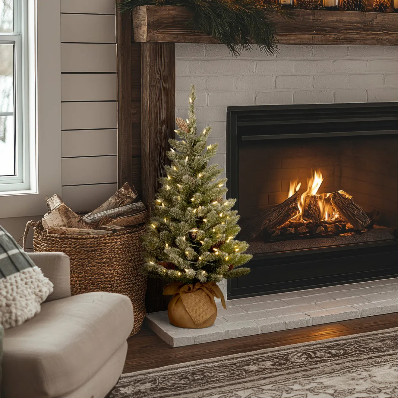 Best 3 ft. Pre-Lit Snowy Concolor Fir Tree with LED Lights Tabletop|Full
