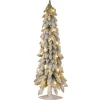 Hot 3 ft. Pre-Lit Snowy Downswept Forest Tree with Clear Lights Full|Pre-Lit