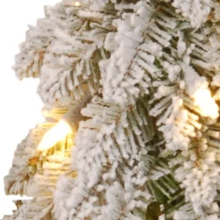 5 ft. Pre-Lit Snowy Downswept Forest Slim Tree with Clear Lights Slim|Pre-Lit