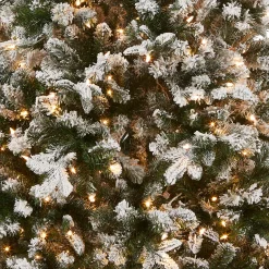 New 7.5 ft. Pre-Lit Snowy Everest Fir Medium Tree with Clear Lights Medium|Pre-Lit