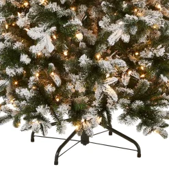 New 7.5 ft. Pre-Lit Snowy Everest Fir Medium Tree with Clear Lights Medium|Pre-Lit