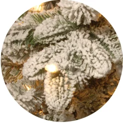 New 7.5 ft. Pre-Lit Snowy Everest Fir Medium Tree with Clear Lights Medium|Pre-Lit