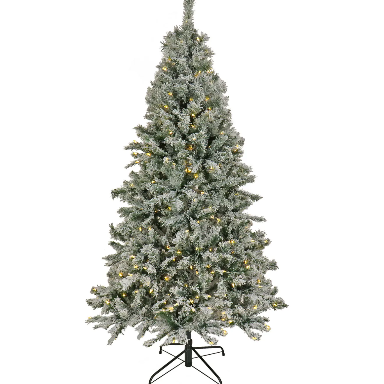 Sale 9 ft. Pre-Lit Snowy Harwich Hinged Tree with PowerConnect Warm White LED Lights Full|9 To 9.5 Feet