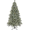 Hot 6.5 ft. Pre-Lit Snowy Harwich Tree with Dual Color LED Lights Full|Pre-Lit