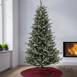 Best 6 ft. Pre-Lit Snowy Libby Fir Tree with LED Lights Full|Pre-Lit